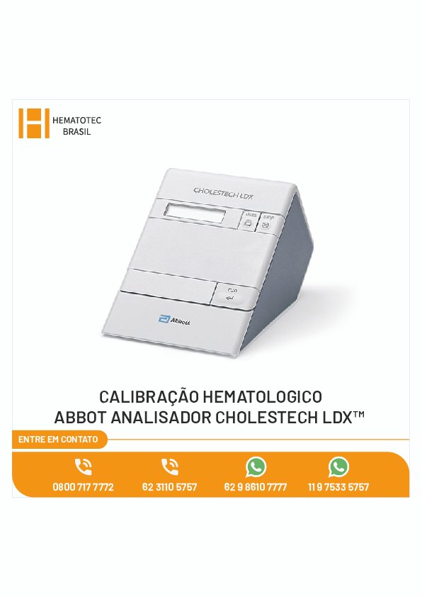 CALIBRACAO_HEMATOLOGICO_ABBOT_ANALISADOR_CHOLESTECH_LDX