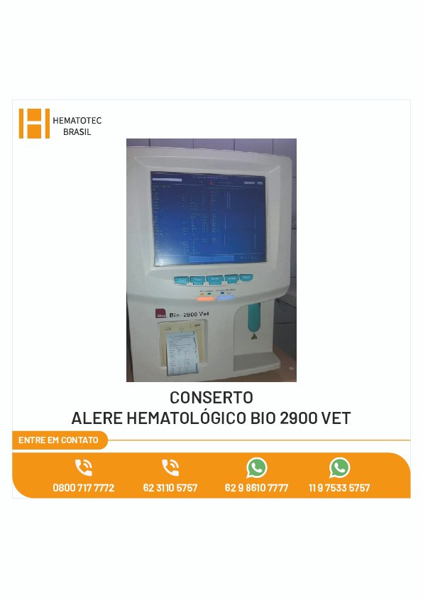 CONSERTO ALERE HEMATOLÓGICO BIO 2900 VET