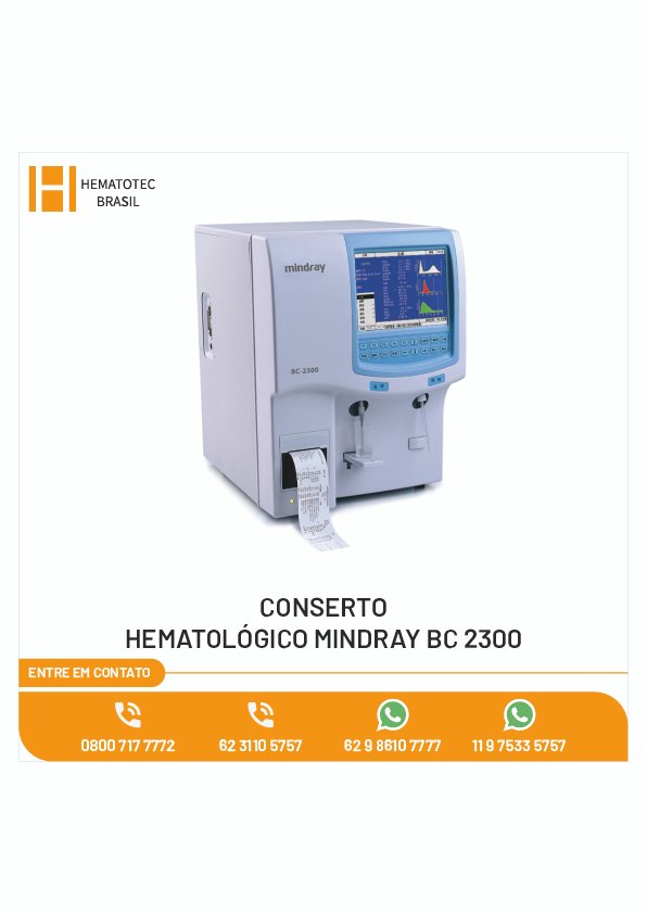 CONSERTO HEMATOLÓGICO MINDRAY BC 2300