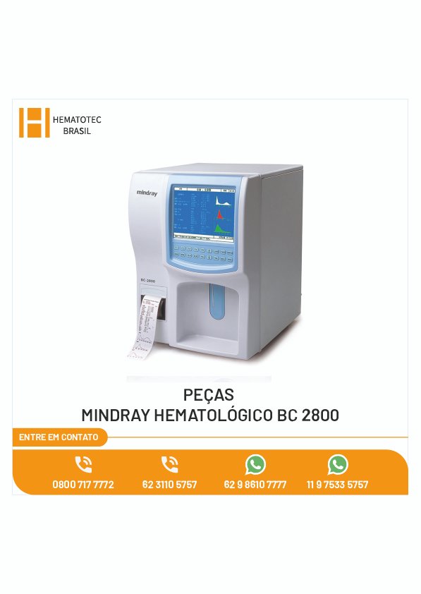 PECAS MINDRAY  HEMATOLÓGICO BC 2800
