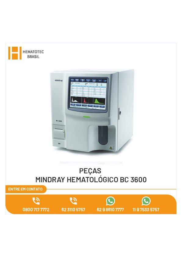 PECAS MINDRAY  HEMATOLÓGICO BC 3600